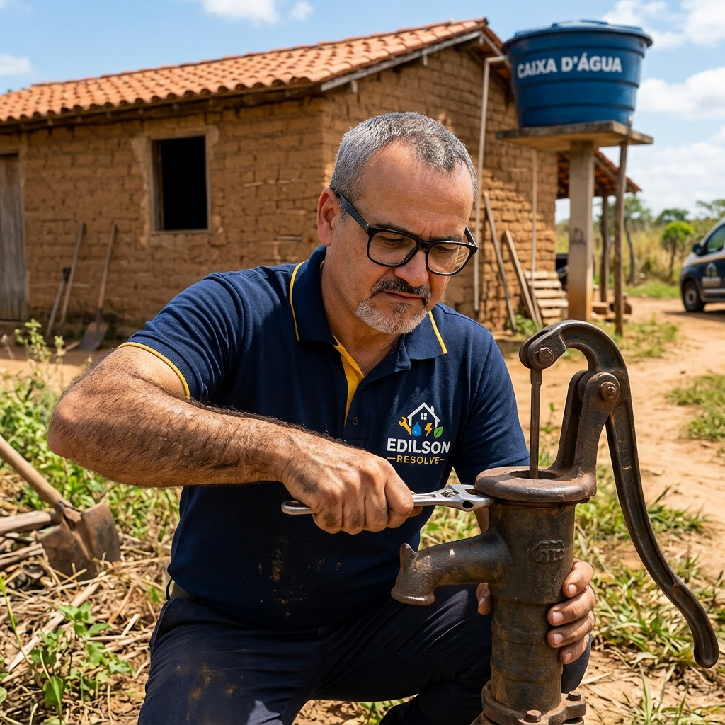 Edilson em atendimento rural em bomba d'água